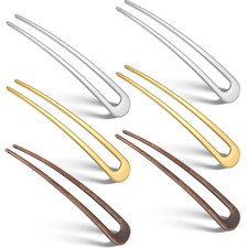 6 Pcs French Hair Pins for Women French Twist Hairpins 4 Inch Metal Hair Forks U