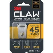 3M Claw Drywall Picture Hanger with Temporary Spot Marker, Holds 45 Lb., 3
