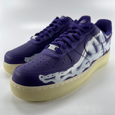Nike Air Force 1 Low 07 QS Purple Skeleton Halloween CU8067-500 Mens Size 11.5