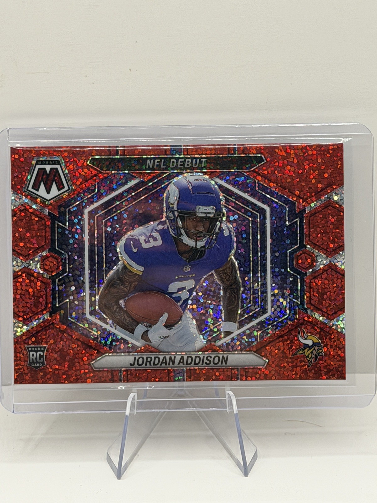 2023 Panini Mosaic - Jordan Addison Red Sparkle NFL Debut No. ND-14