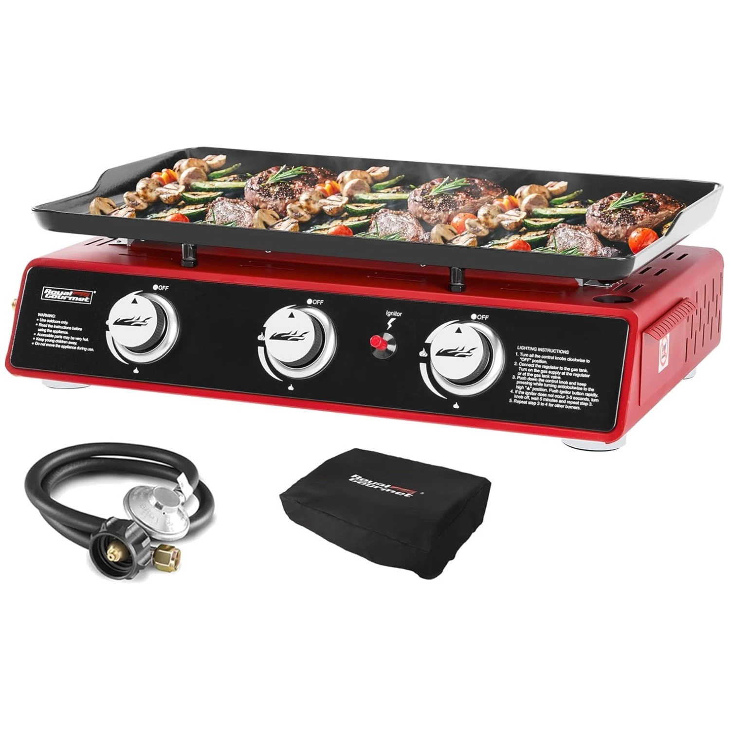 Royal Gourmet PD1301R 24" Propane Griddle, 25,500 BTUs