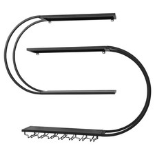 4-Tiers Wall Mounted Wine Rack with LED Light for Home Bar Dining Room