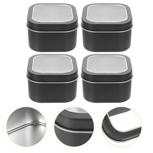 4 Pcs Gift Storage Box Decorative Tin Empty Tins with Lids Candles Jar Metal - Picture 2 of 12