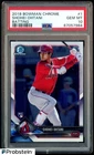 #1 2018 Bowman Chrome #1 Shohei Ohtani Batting Angels RC Rookie PSA 10 GEM MINT