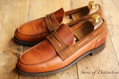 Joseph Cheaney hellbraun Leder Wildleder Penny Halbschuhe Schuhe Herren UK...
