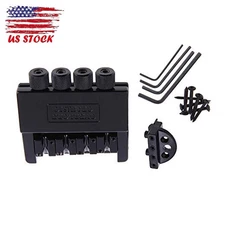 4 String Headless Guitar Bass Bridge Tailpiece System Fixed Hardtail Saddle