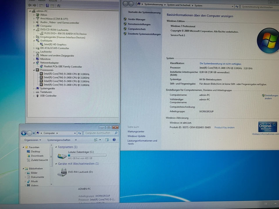 DELL Optiplex 390 Intel Core i5-2400 8GB DDR3 RAM 500GB HDD Windows 7 - Bild 2 von 4