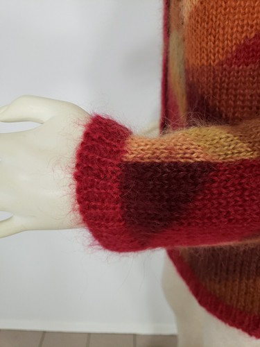 TALBOTS MOHAIR BLEND COLOR BLOCK BUTTON FRONT CARDIGAN SWEATER WOMEN'S M - Picture 8 of 10