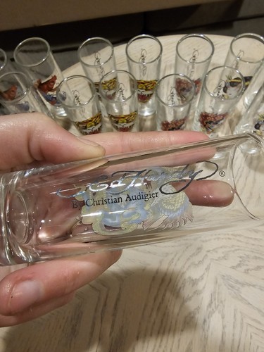 Ed Hardy Tall Shooter Shot Glasses by Christian Audigier Set of 18 - 2 Ounces - Picture 10 of 10