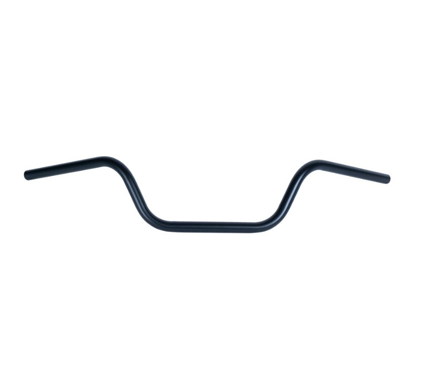 Manubrio Moto Piegato Retr&ograve; - 22mm 7/8 Pollici In Ferro | Nero O Argento