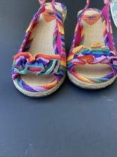 Escarpins Rocket Dog Clara à Plateforme Taille 8 US - Tissu Rayé Multicolore - Bon État
