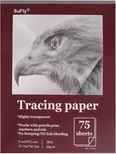 Tracing Paper for Drawing, 9 X 12'' Tracing Paper Pad, 75 Sheets Transparent 