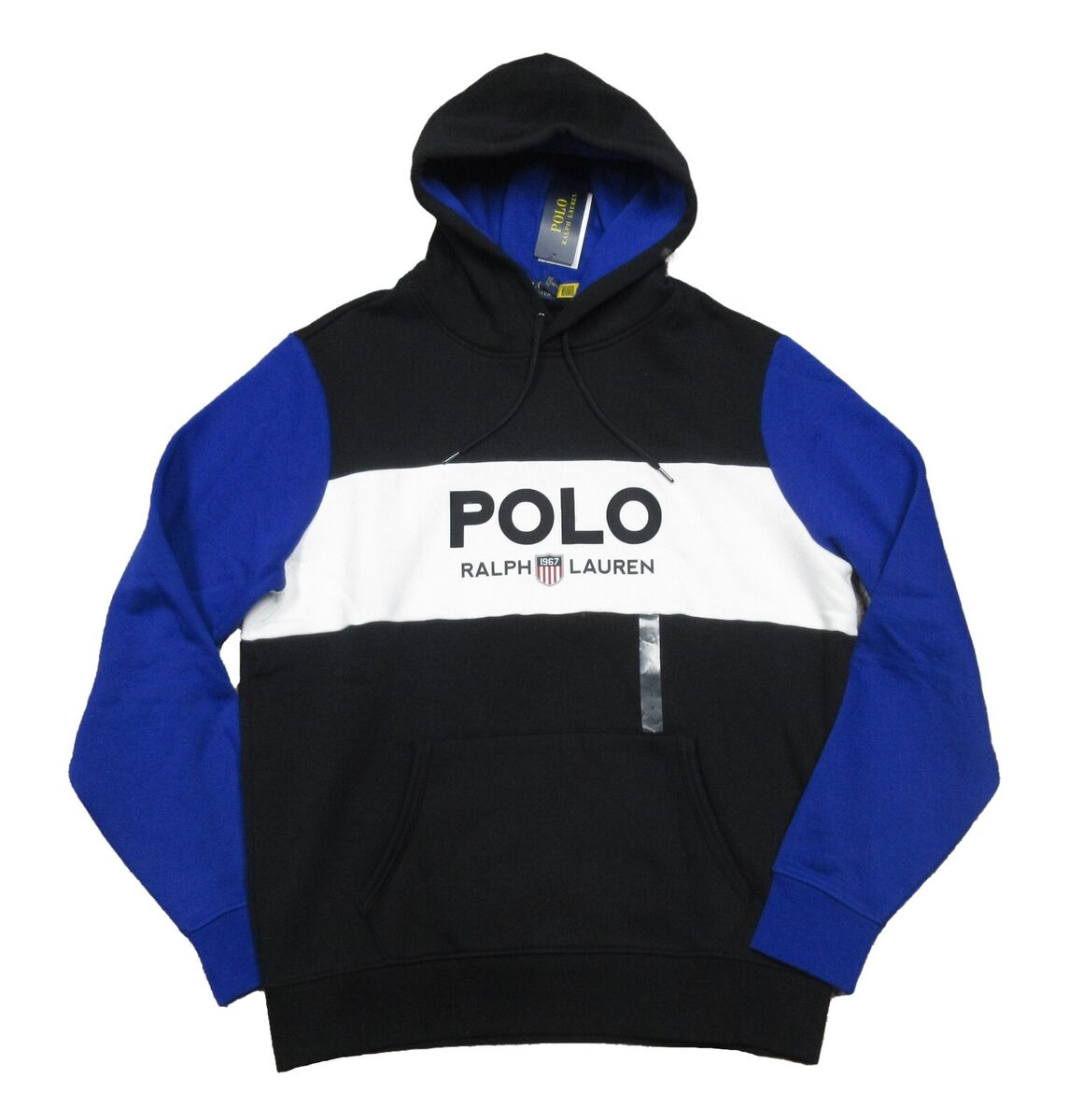 Polo Ralph Lauren Men's Blue Colorblock Logo Graphic Polo Ralph Lauren Men's Blue Colorblock Logo Graphic