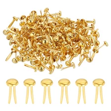1000 PCS Paper Brass Fasteners Split Pins, Gold Tone, 4.5 x 8 mm