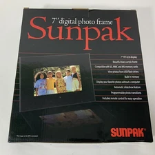 Sunpak 7" Digital Photo Frame with Remote LCD Display Black New Open Box
