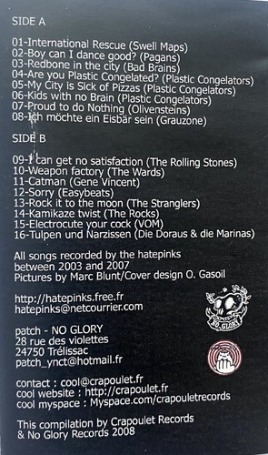 HATEPINKS - BASEMENT TAPETTES CASSETTE PUNK LTD 50 RAMONES BAD BRAINS SWELL MAPS - Picture 3 of 9