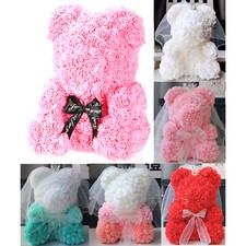 15" Artificial Rose Teddy Bear Birthday Valentine's Day Gift for Girlfriend Wife