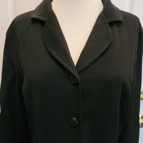 J. Jill Jacke Mantel einfarbig schwarz Wollmischung Stretch Größe 10 Large Arbeit Karriere - Bild 4 von 8