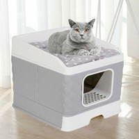 Xxl Katzentoilette Mit Deckel Groß Katzenklo Katzen Wc Toilette Klo Jumbo Filter