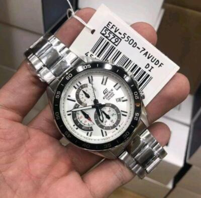 Casio Edifice EFV-550D-7 White Chronograph Stainless Steel