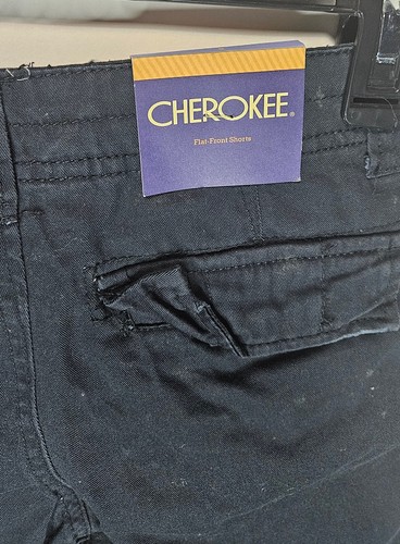 Cherokee Size 8 Boys Dark Navy I Cargo Flat Front Shorts 100% Cotton - Picture 2 of 7