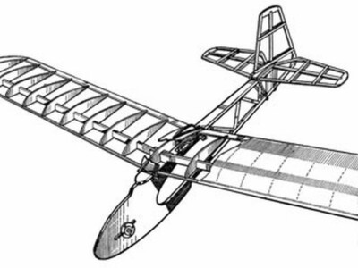 Air Sport Type 02 FF Glider 31'' Flying Model Airplane Printed Plans & Templates