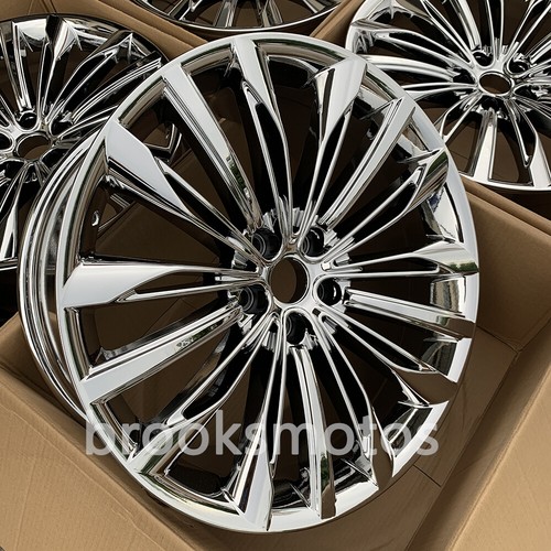 19" CHROME STYLE WHEELS RIMS FITS BMW 2008-2015 7 SERIES 740 750LI F01 F02 F03 - Picture 4 of 11