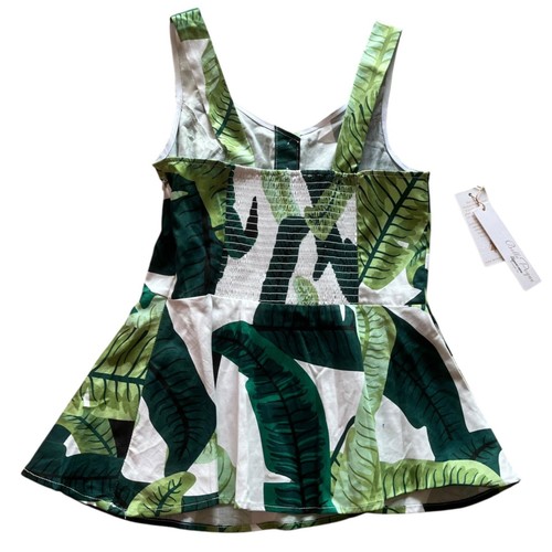 Bella Pogue Damen M Schößchen Tank Top Tropical Leaves Sommer Resort Baumwollmischung - Bild 7 von 7