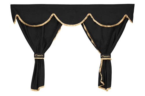 Set of 9 Black Curtains + Decors for SCANIA R & G Normal Cab & P HIGHLINE trucks