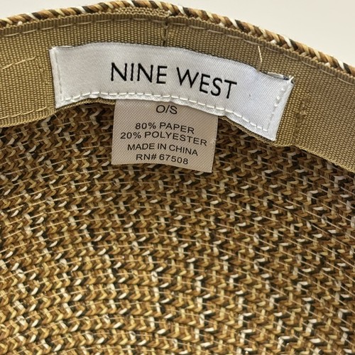 NINE WEST Straw Hat Big Rim Baseball Cap Sun Shade Women’s One Size - Picture 7 of 10