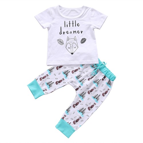 Newborn Baby Clothes Set T-Shirt Tops+Pants Little Boys and Girls Outfits - Picture 5 of 16