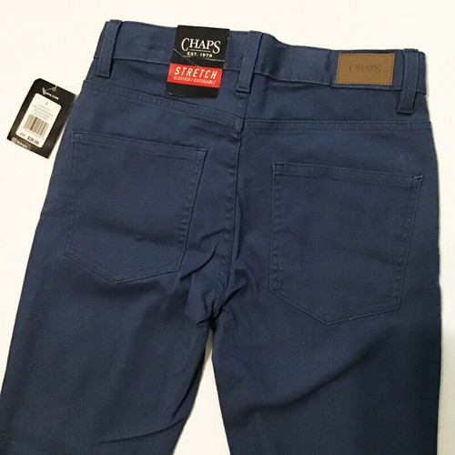 Chaps Stretch Pants Girls Size 8 Navy Blue Adjustable Waist 5 Pocket NEW - Picture 7 of 7