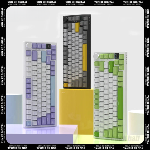 Mechanical Keyboard Screen Multifunctional Keyboard Three Mode RGB