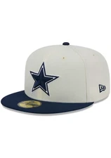 Men's Dallas Cowboys New Era Cream/Navy Main 59FIFTY Fitted Hat