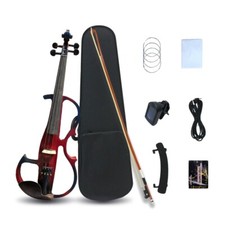 Silent Electric Violin 4/4 size 4 string Violin Set Solid Wood Ebony Fittings