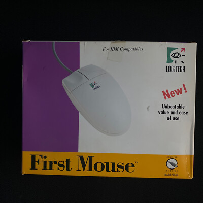 First Logitech Device Logitech First Mouse Mouseport Model 2046 IBM Compatibles Opened Box ...