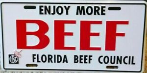 FLORIDA BEEF COUNCIL METAL LICENSE PLATE TAG SIGN COW FARM TRUCK CAR CAMARO GMC