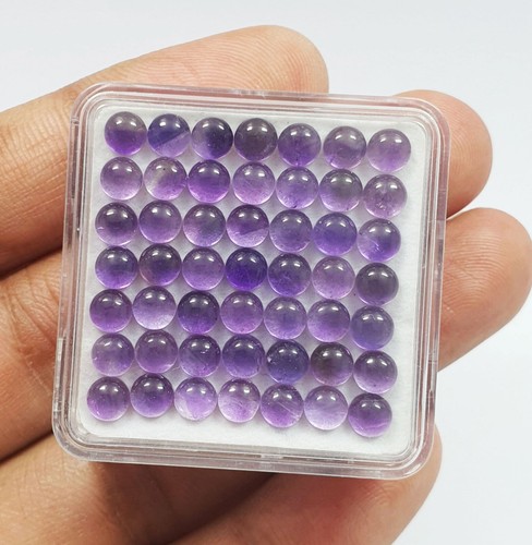 16 Pcs Natural AAA Purple Amethyst Round Cabochon Calibrated Lot Loose Gems 5 MM - Picture 10 of 13
