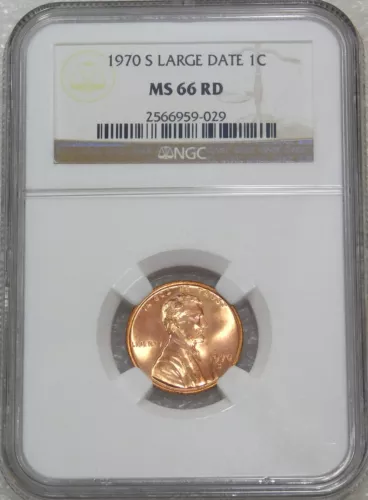 1970 S Lincoln Cent Large Date NGC MS66RD Bright Red Luster Premium Quality #D34