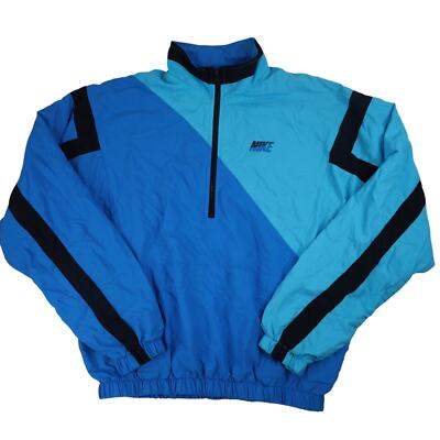 Vintage 90s Nike Mens Medium Colorblock Windbreaker Jacket Blue