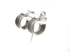 David Yurman 16mm Origami Hoop Earrings in Sterling Silver NWT