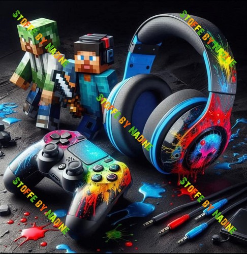 Panel 50 cm x 50 cm Gamer verschiedene Motive Sweat Stoff - Bild 12 von 19