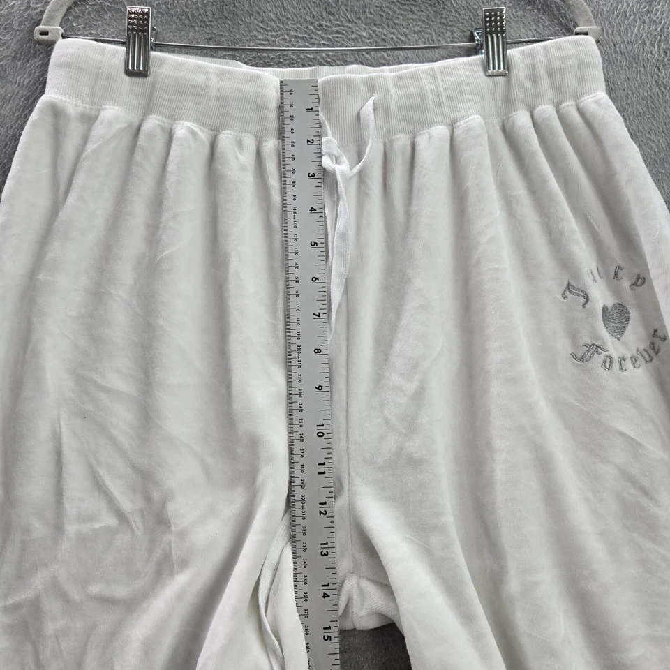 Calça Juicy Couture x Forever 21 Feminina 2X Veludo Branco Jogger Strass Bling - Imagem 4 de 4