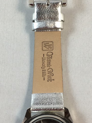 VICTORIA WIECK FLORAL Crystal Dial Metallic Silvertone Leather Strap Watch - Picture 8 of 10