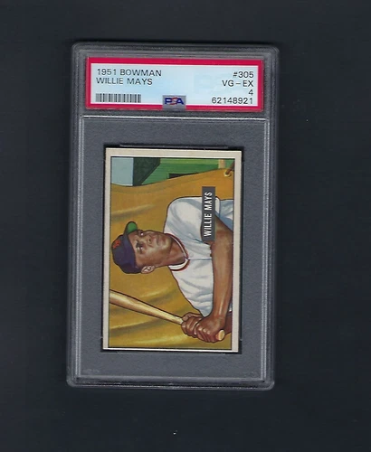 1951 BOWMAN WILLIE MAYS -  #305 -  PSA 4 VG - EX
