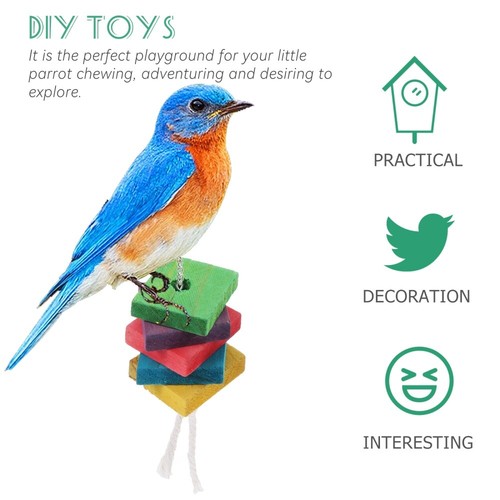 50 Pieces Birds Cage Toy Diy Parts Jouet officiel À Mâcher Perroquet En Copeaux De Bois