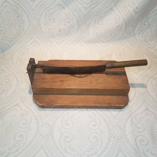 Antique Bread Egg Cutter Slicer Primitive Guillotine Style Wood Base eBay
