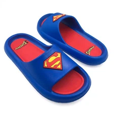 Superman Logo Men's Cloud Comfort Foam Slide Sandals Multi-Color
