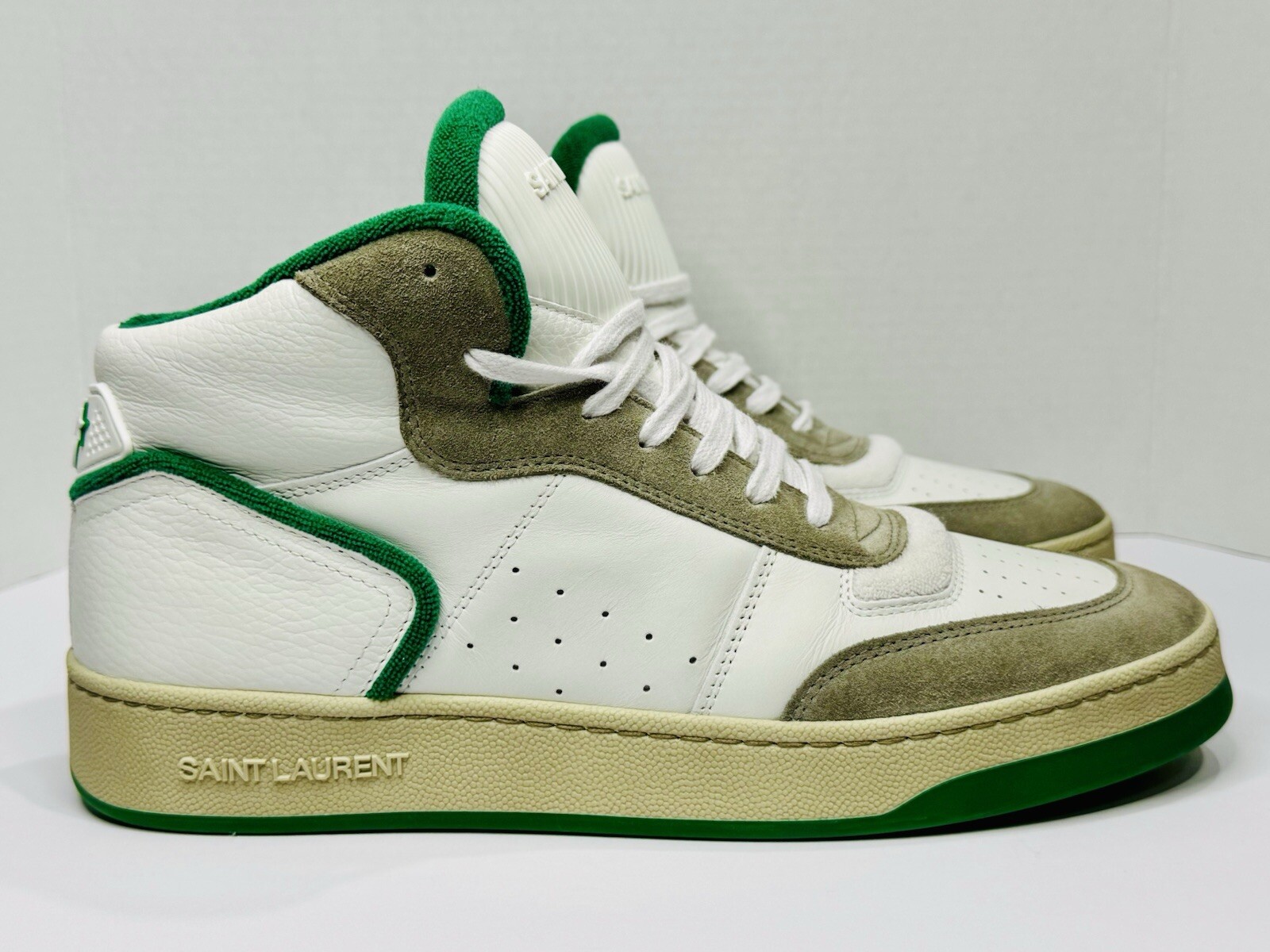 Sneakers Saint Laurent SL 80 Mid top in pelle camoscio taglia EU 44 US 11 vendita al dettaglio $875