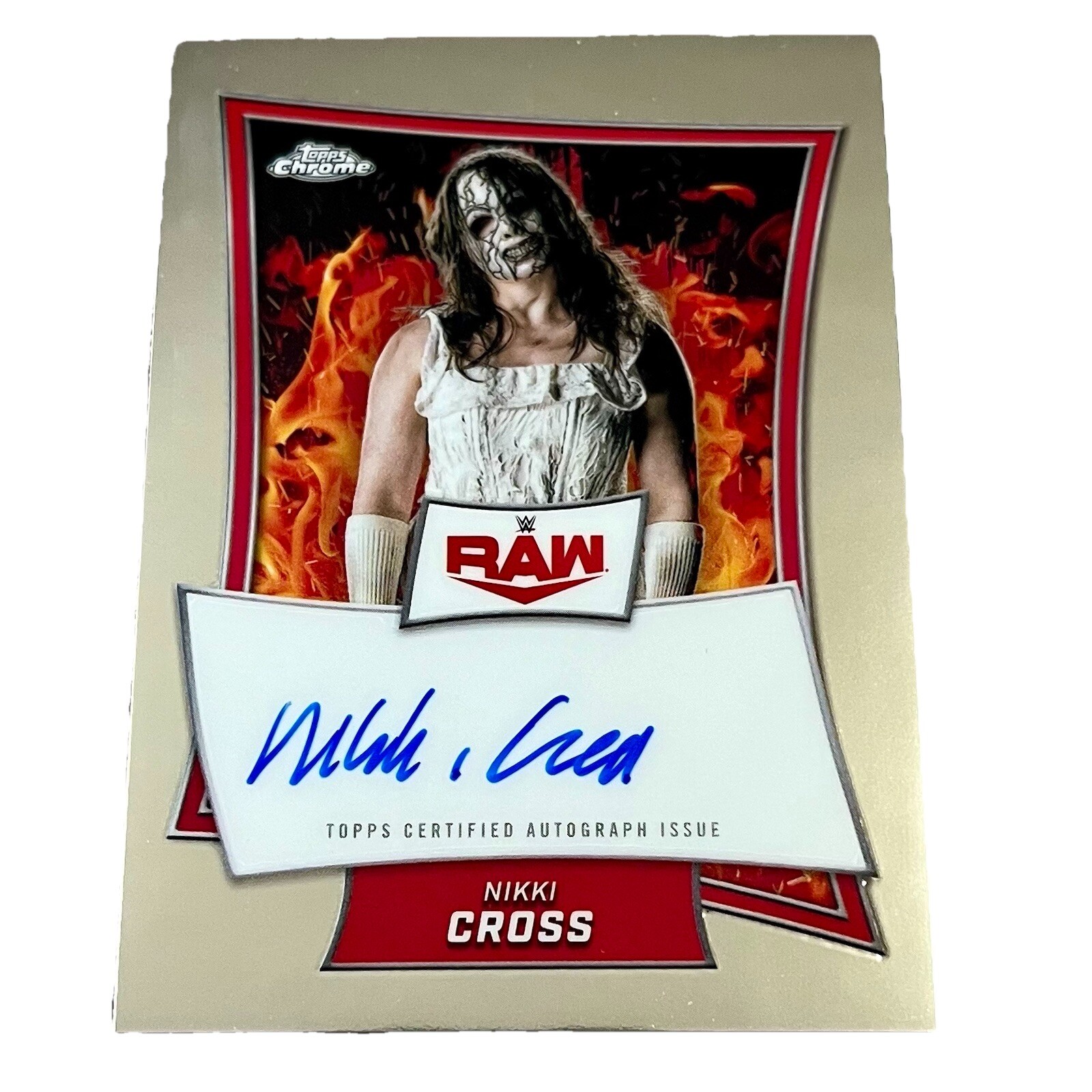 2025 Topps Chrome WWE Nikki Cross Red Brand On Card Auto #RBA-NIK WYATT SICKS